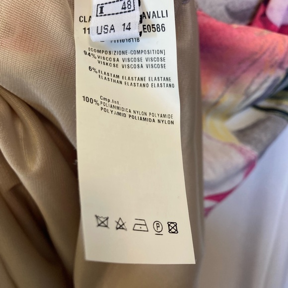 CLASS ROBERTO CAVALLI Vintage Midi Shift Dress Floral Print Size 14 - Picture 12 of 13